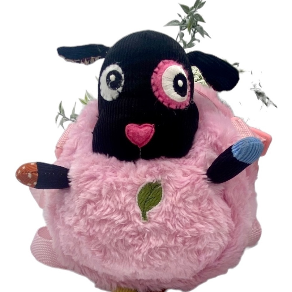 Eco Snooper Pink SUSIE sheep kids‎ Backpack Removable stuffed Animal Toy rare